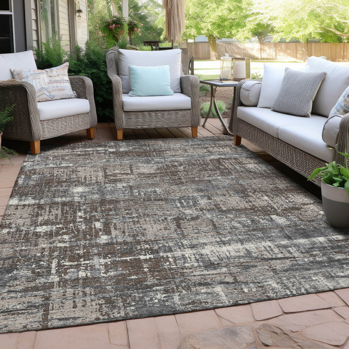 Chantille ACN1969-Brown Indoor/Outdoor Washable Rug