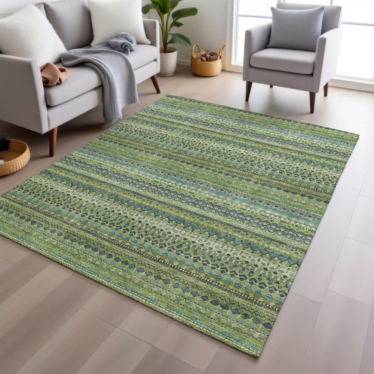 Chantille ACN1970-Aloe Indoor/Outdoor Washable Rug