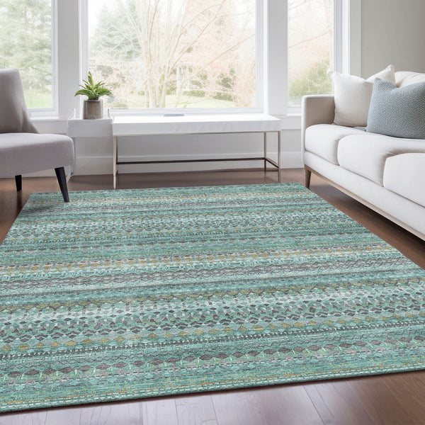 Chantille ACN1970-Aqua Indoor/Outdoor Washable Rug