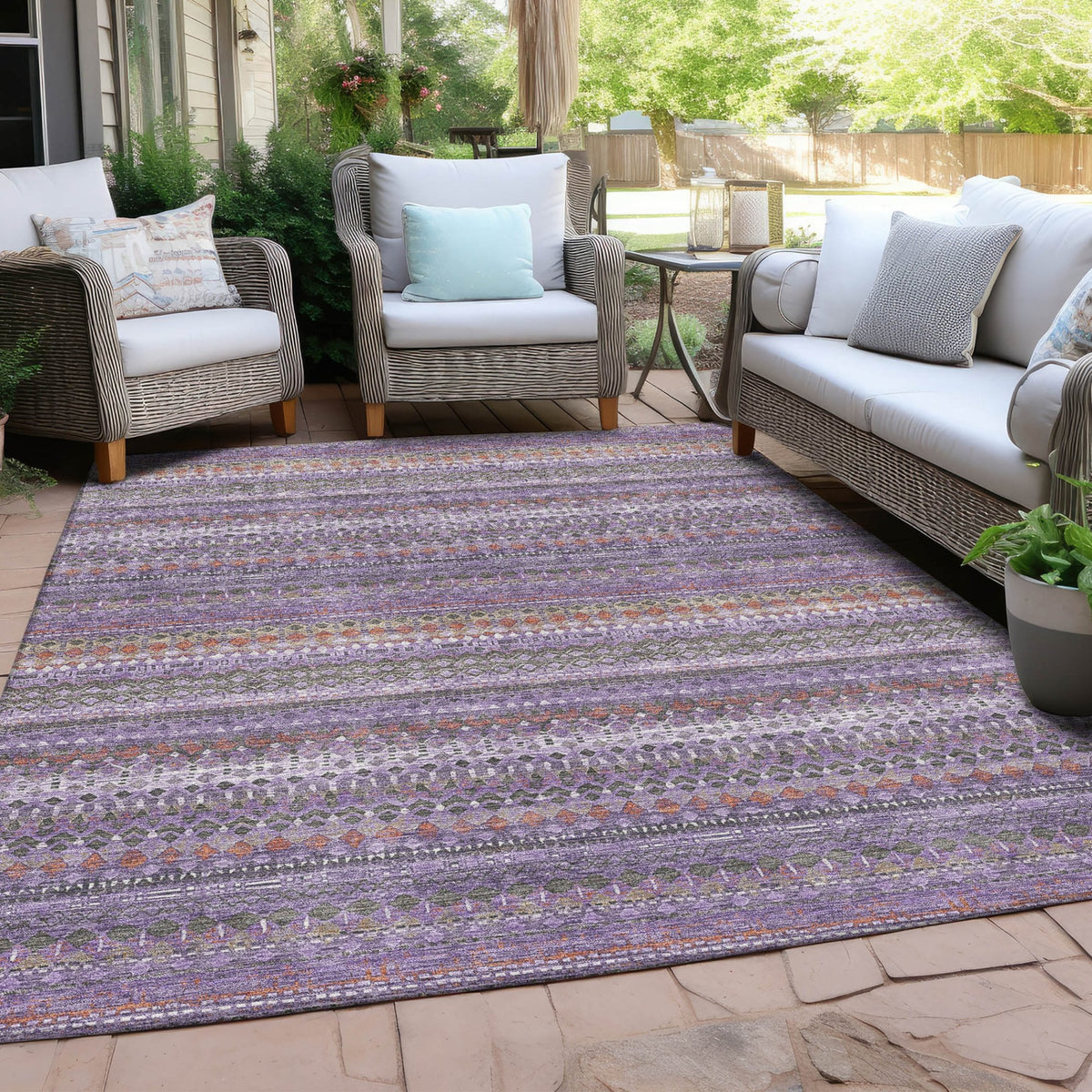 Chantille ACN1970-Purple Indoor/Outdoor Washable Rug