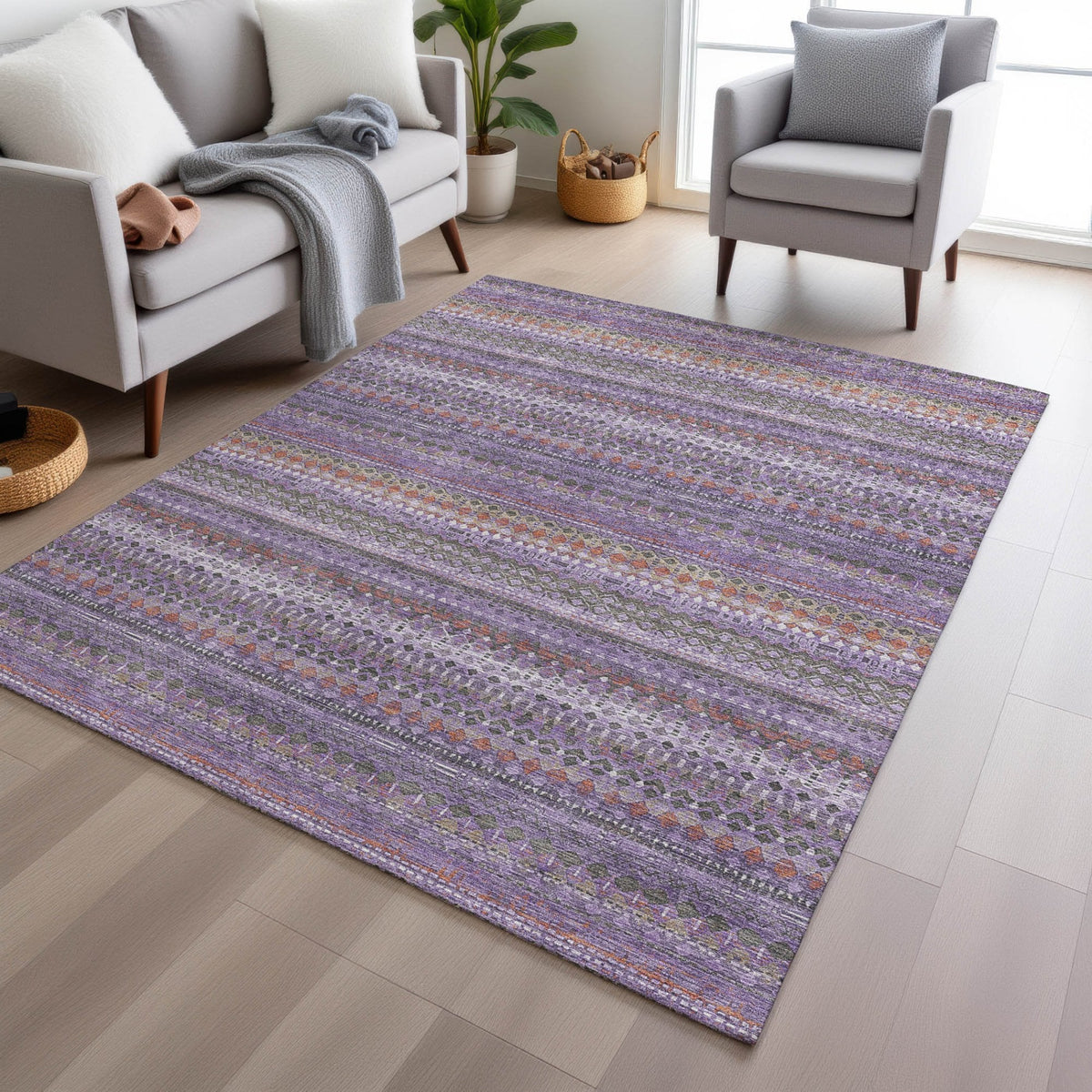 Chantille ACN1970-Purple Indoor/Outdoor Washable Rug