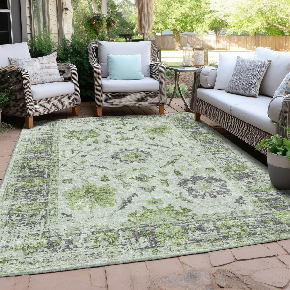 Chantille ACN1976-Mint Indoor/Outdoor Washable Rug