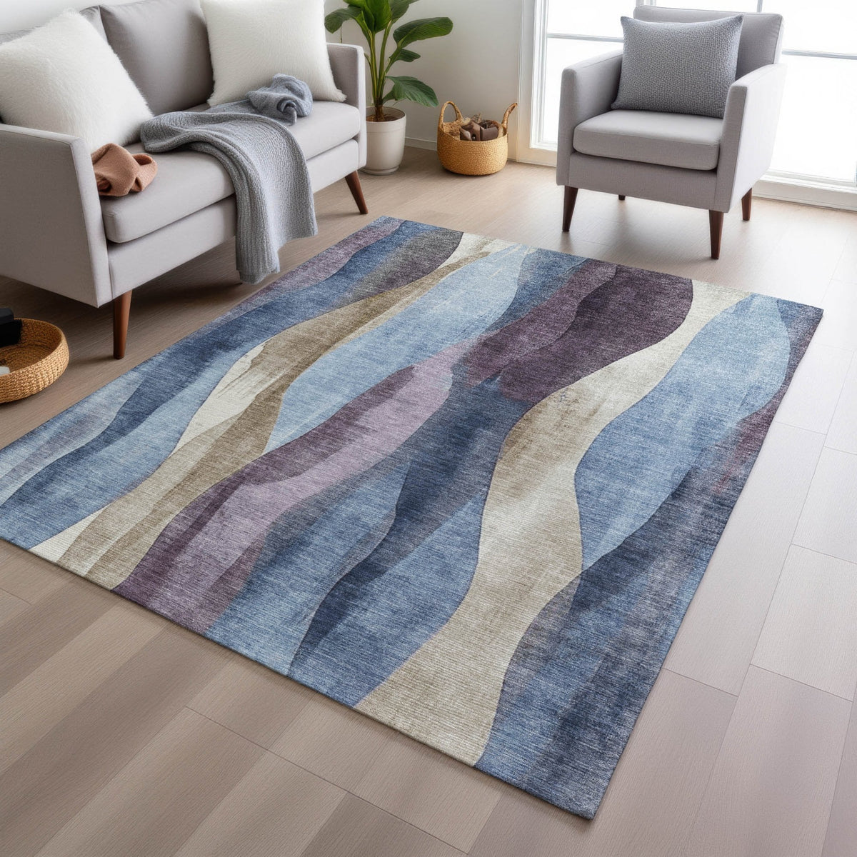 Chantille ACN1989-Denim Indoor/Outdoor Washable Rug