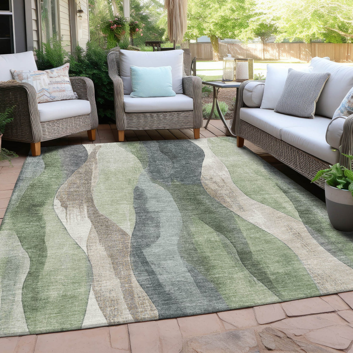 Chantille ACN1989-Fern Indoor/Outdoor Washable Rug