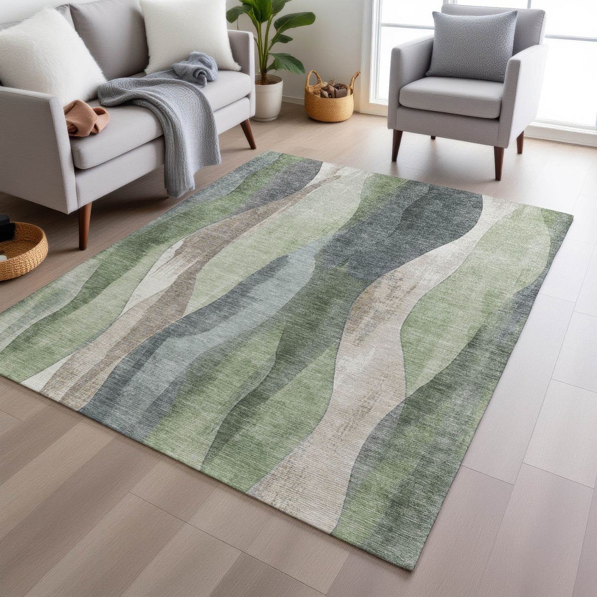 Chantille ACN1989-Fern Indoor/Outdoor Washable Rug