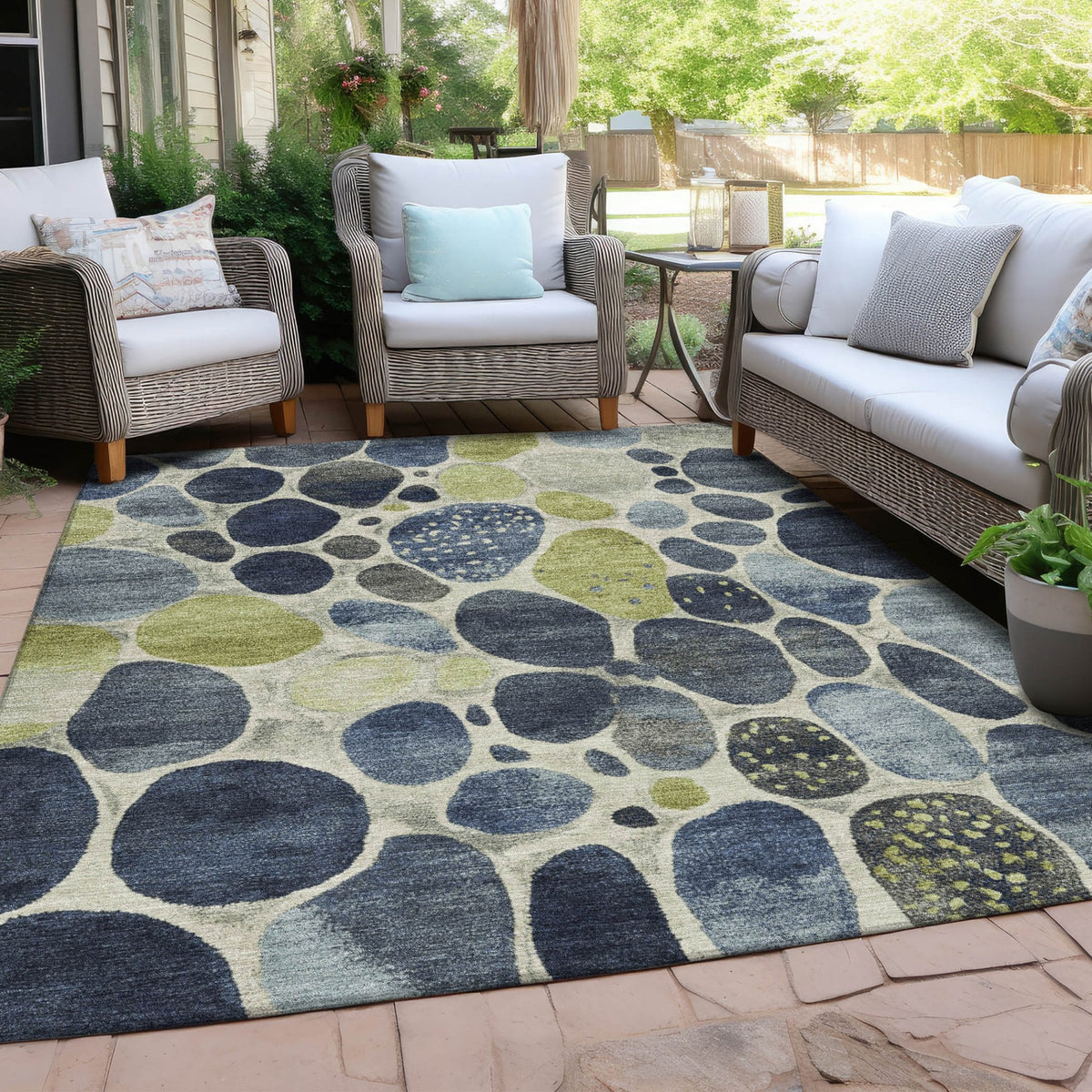 Chantille ACN1993-Denim Indoor/Outdoor Washable Rug