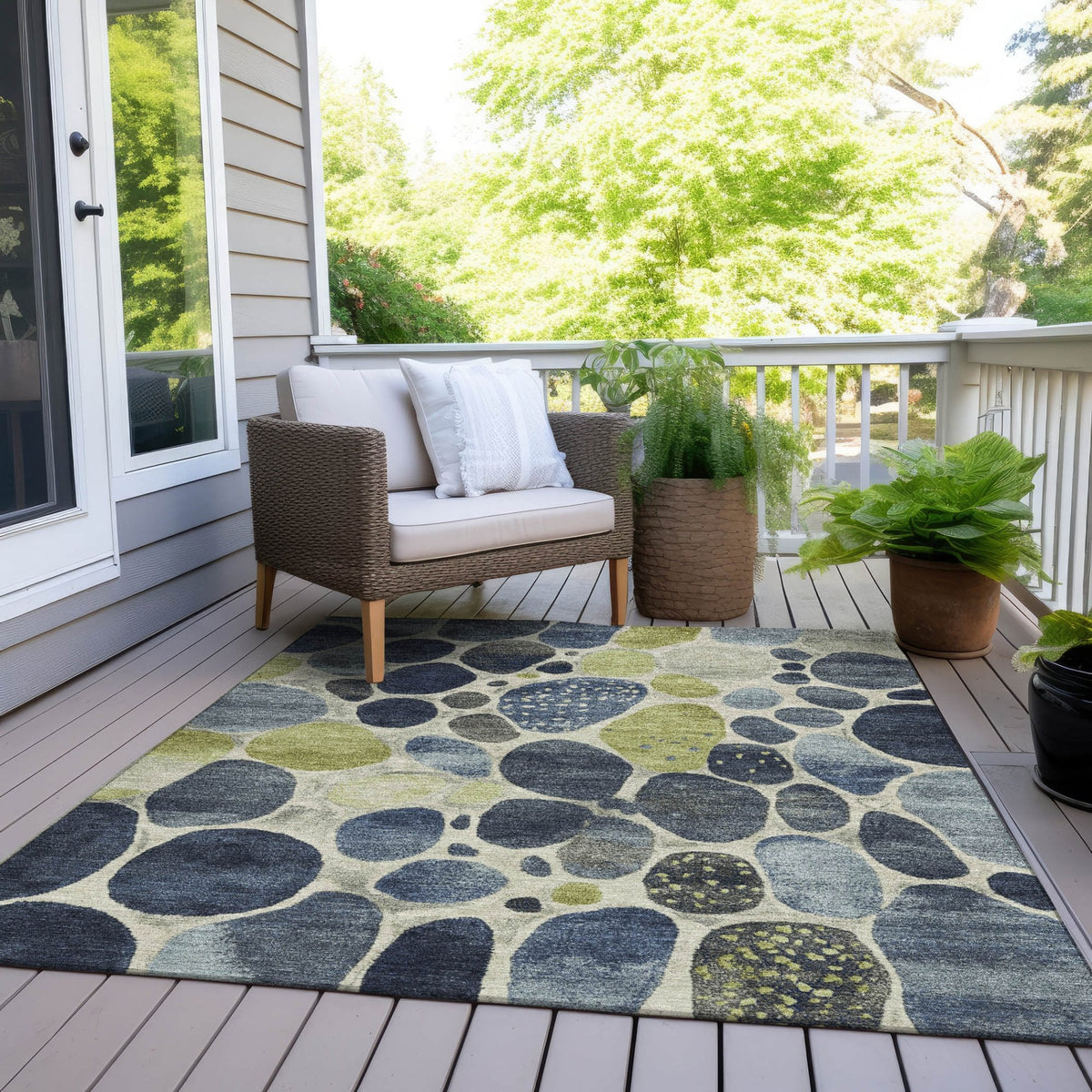 Chantille ACN1993-Denim Indoor/Outdoor Washable Rug