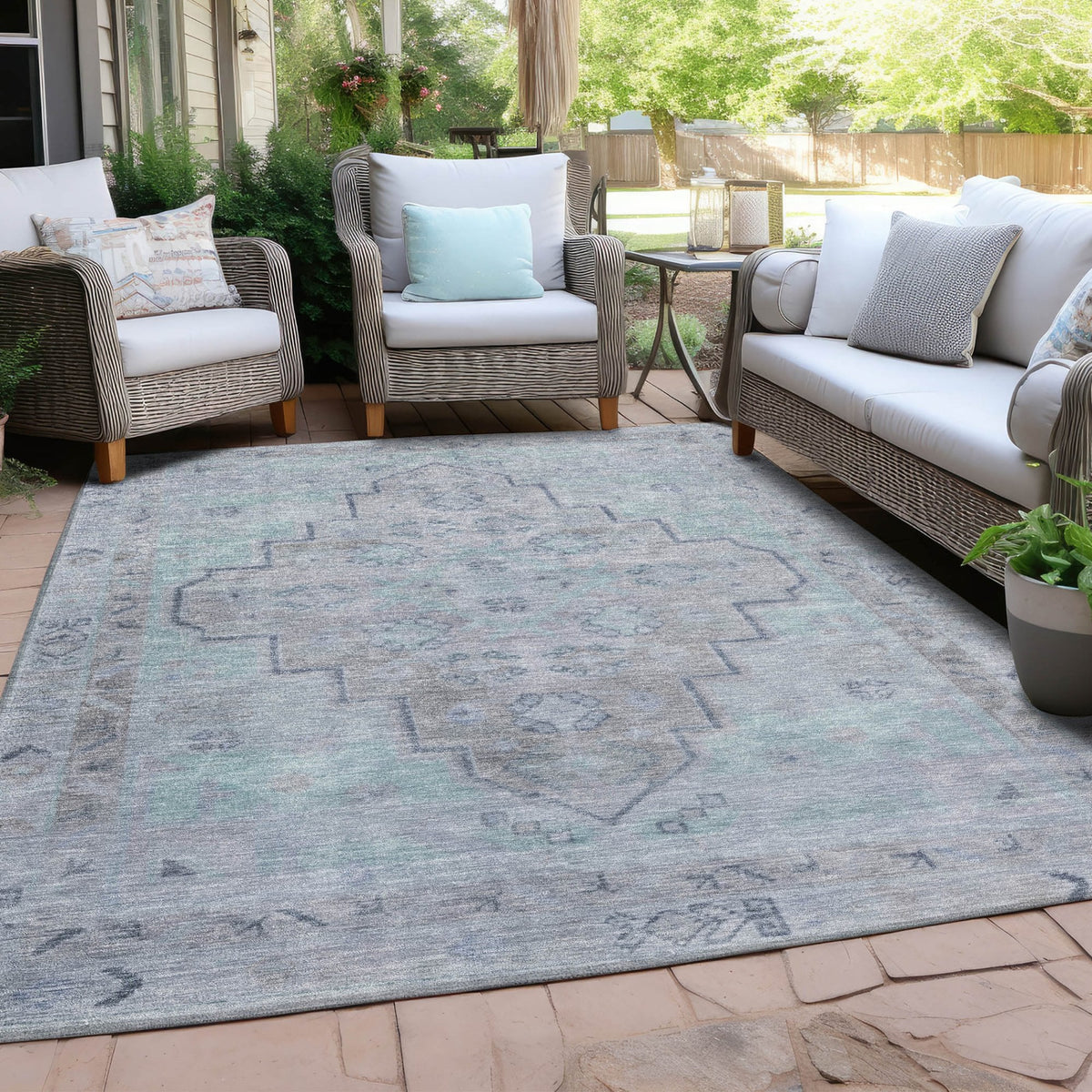 Chantille ACN1918-Gray Indoor/Outdoor Washable Rug