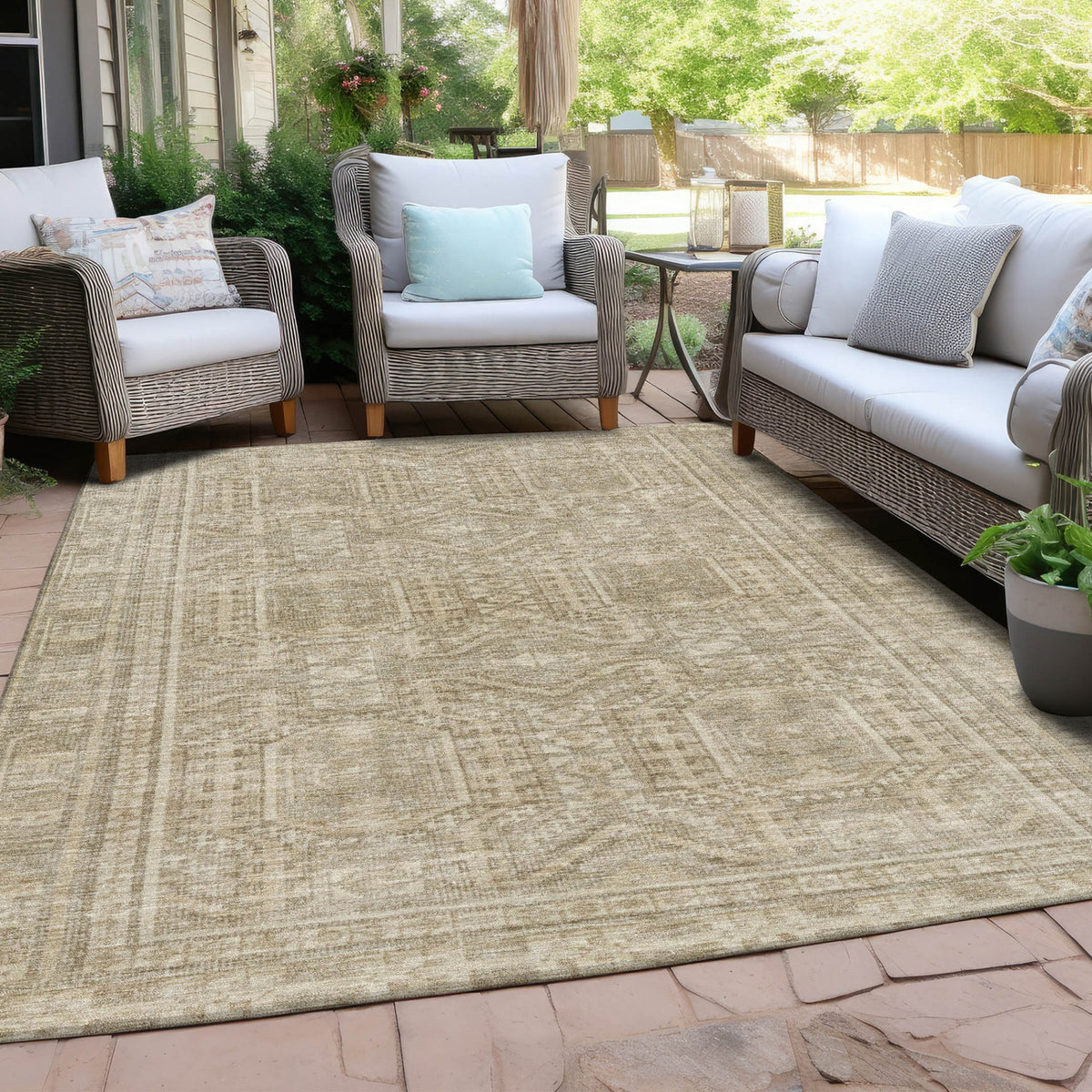 Chantille ACN1920-Beige Indoor/Outdoor Washable Rug
