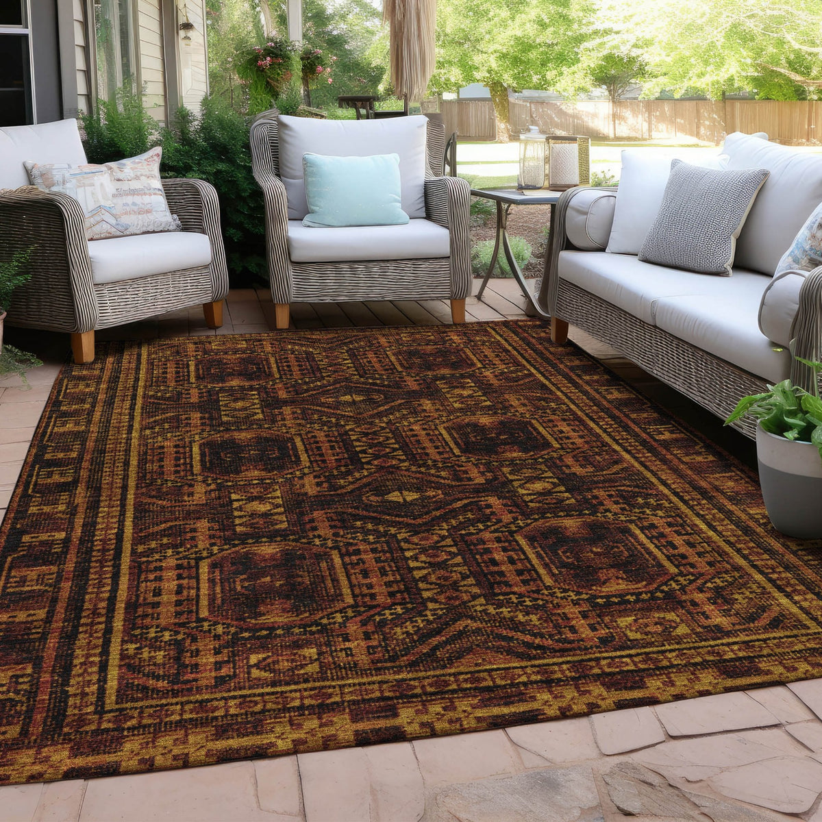 Chantille ACN1920-Paprika Indoor/Outdoor Washable Rug