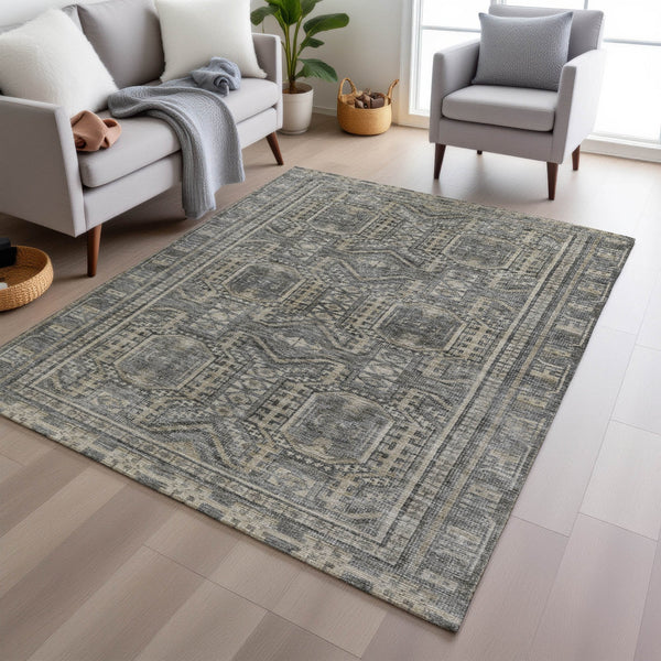 Chantille ACN1920-Pewter Indoor/Outdoor Washable Rug