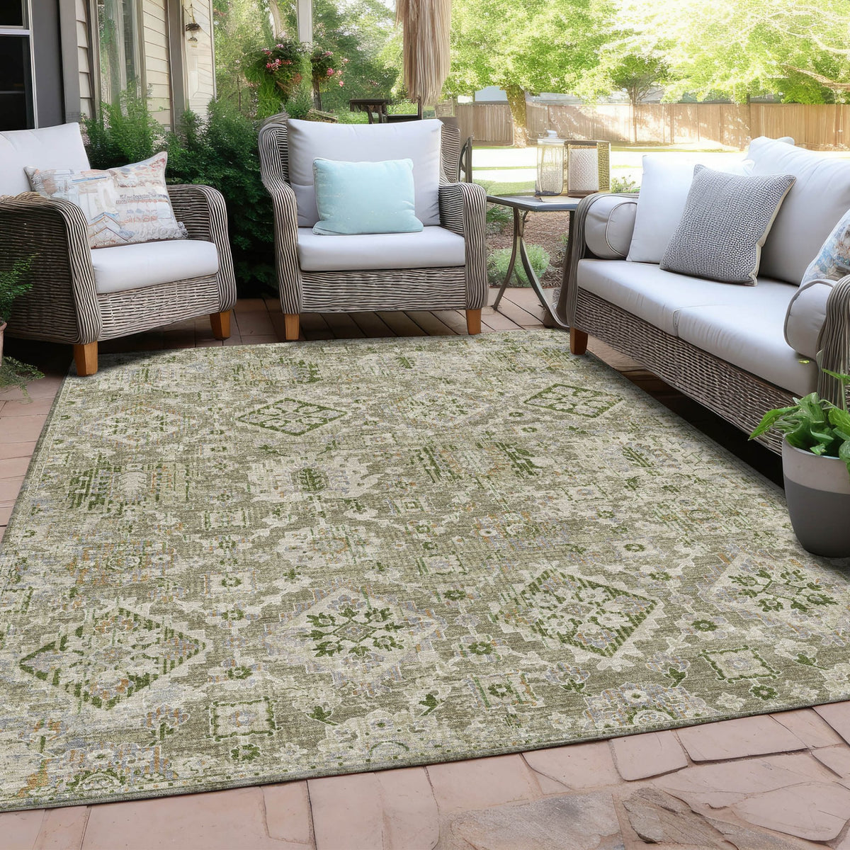 Chantille ACN1998-Fern Indoor/Outdoor Washable Rug