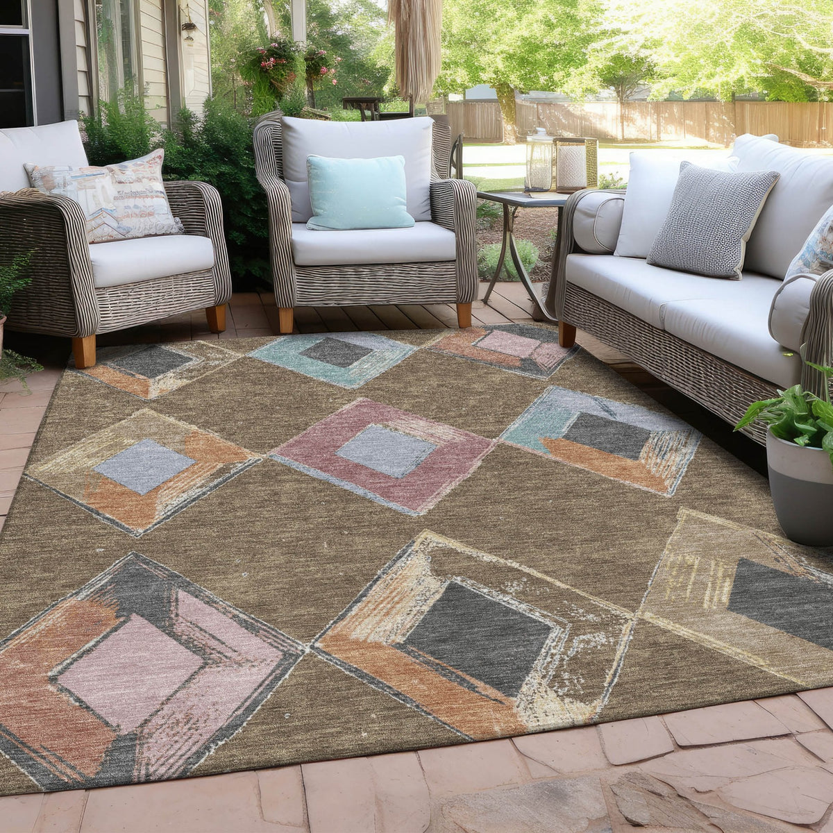 Chantille ACN2004-Brown Indoor/Outdoor Washable Rug