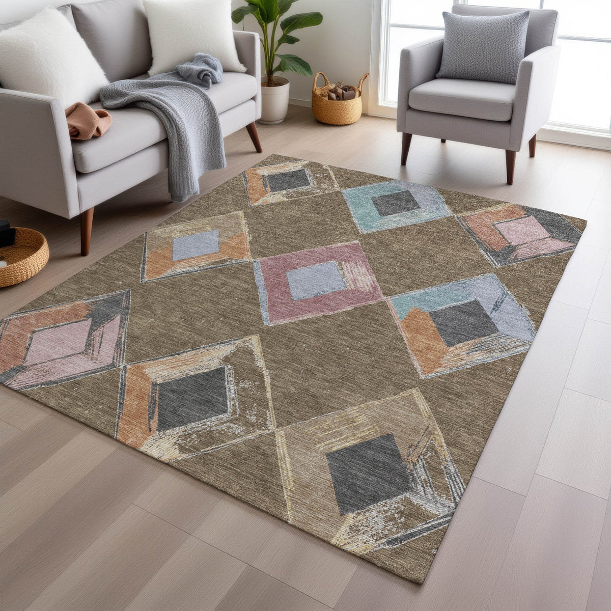 Chantille ACN2004-Brown Indoor/Outdoor Washable Rug