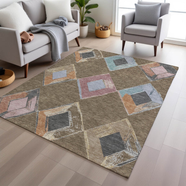 Chantille ACN2004-Brown Indoor/Outdoor Washable Rug