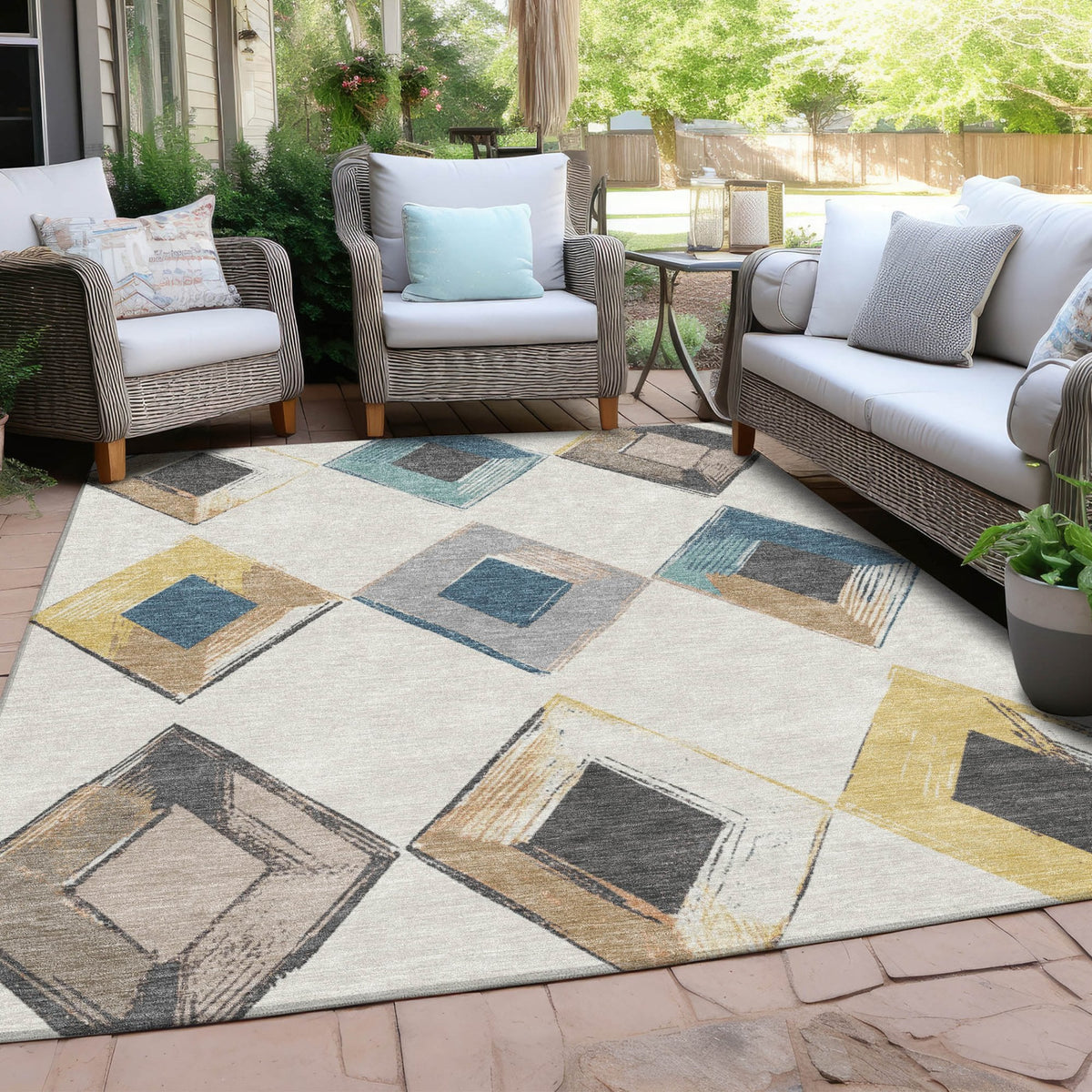 Chantille ACN2004-Ivory Indoor/Outdoor Washable Rug