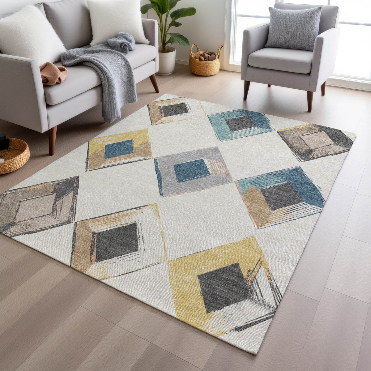 Chantille ACN2004-Ivory Indoor/Outdoor Washable Rug