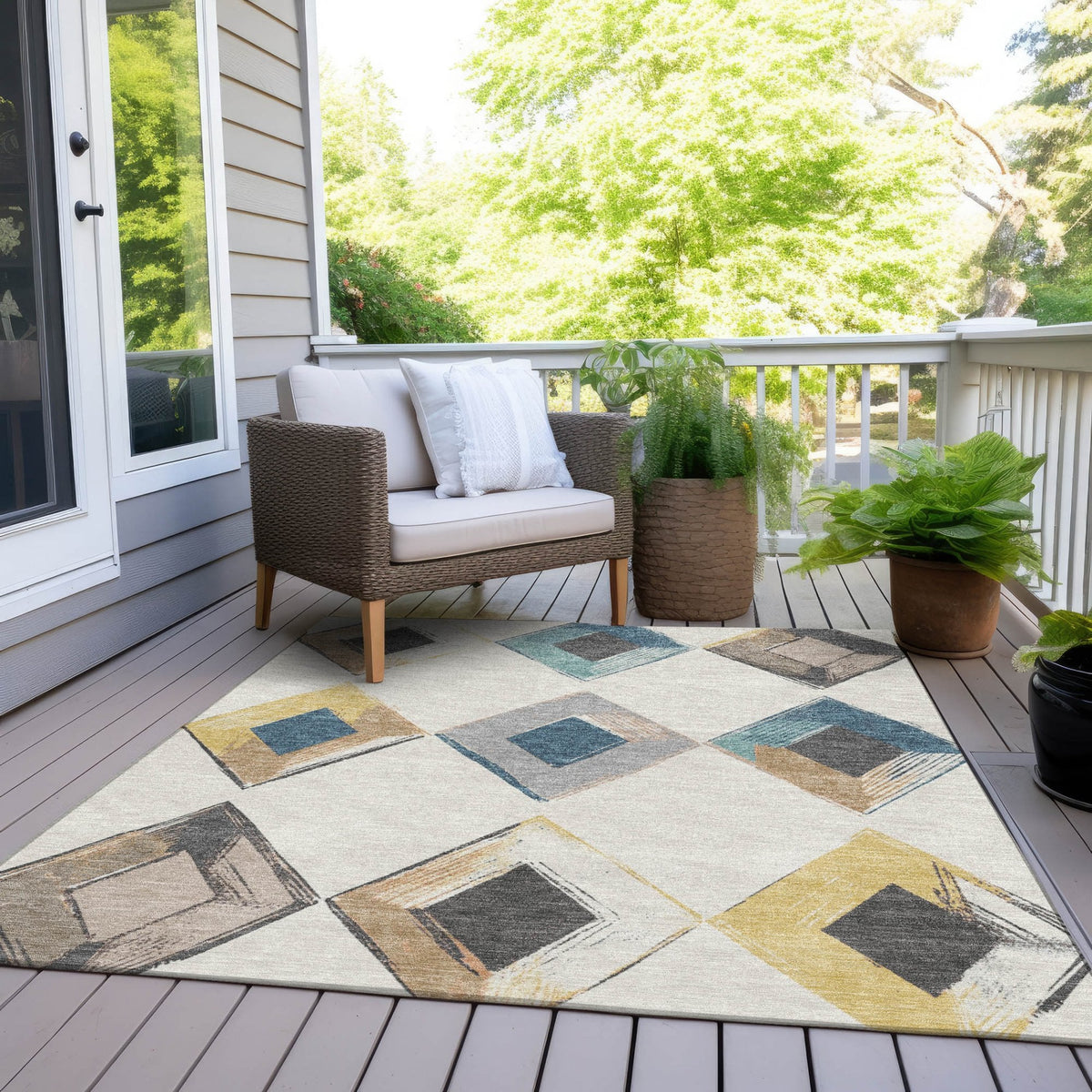 Chantille ACN2004-Ivory Indoor/Outdoor Washable Rug