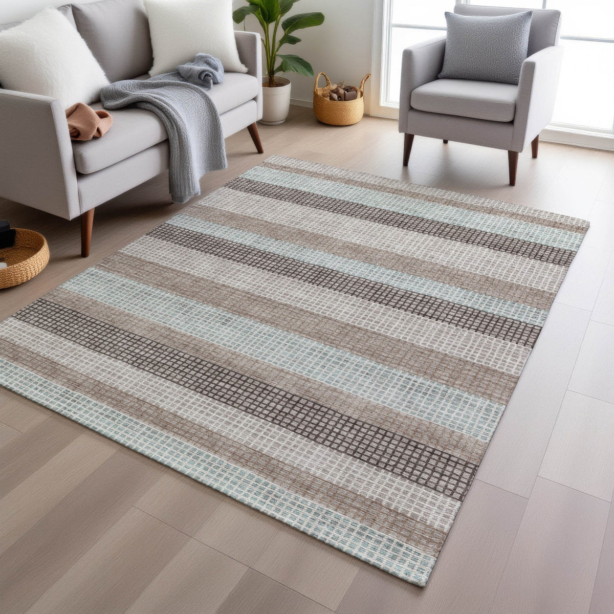 Chantille ACN2008-Taupe Indoor/Outdoor Washable Rug