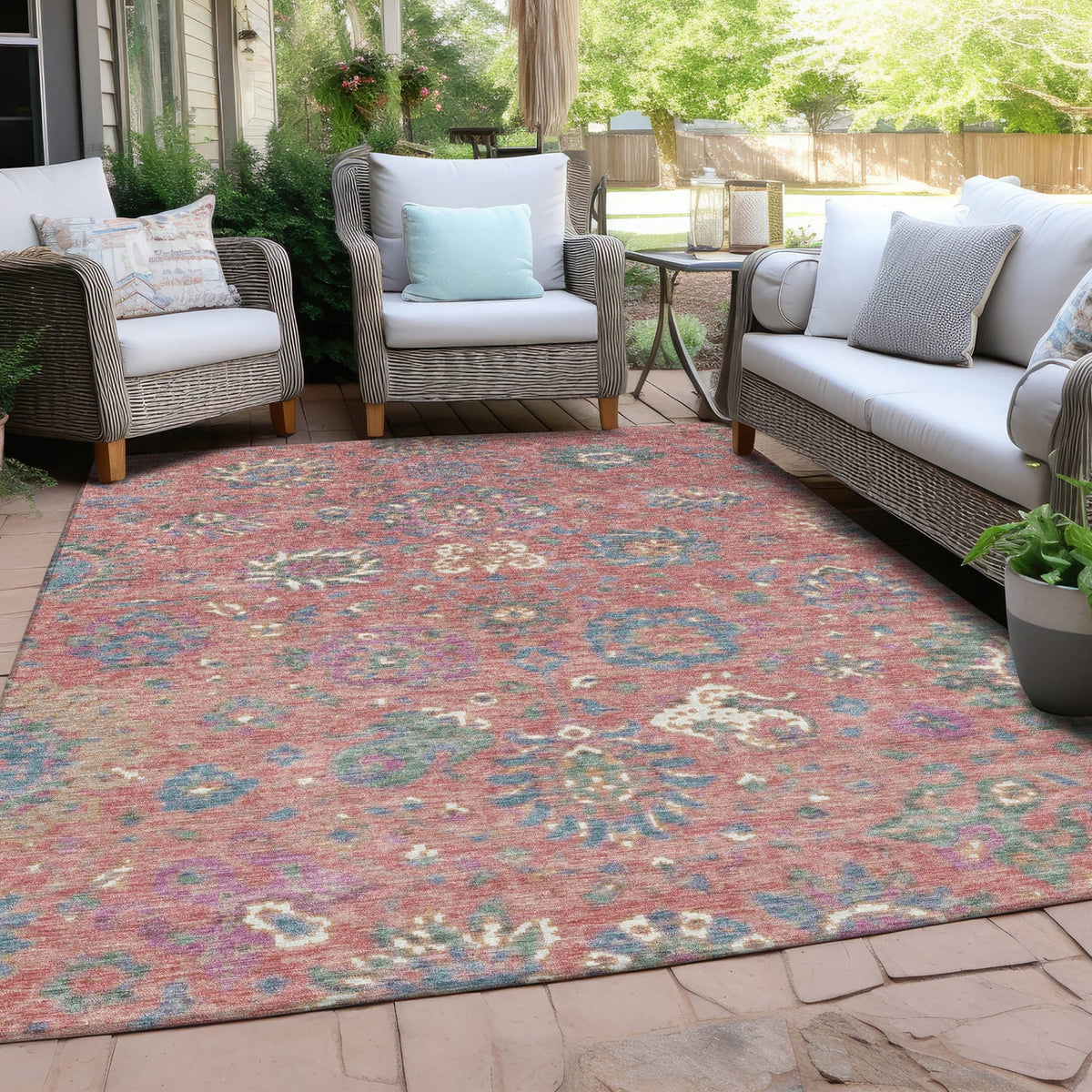 Chantille ACN2013-Coral Indoor/Outdoor Washable Rug