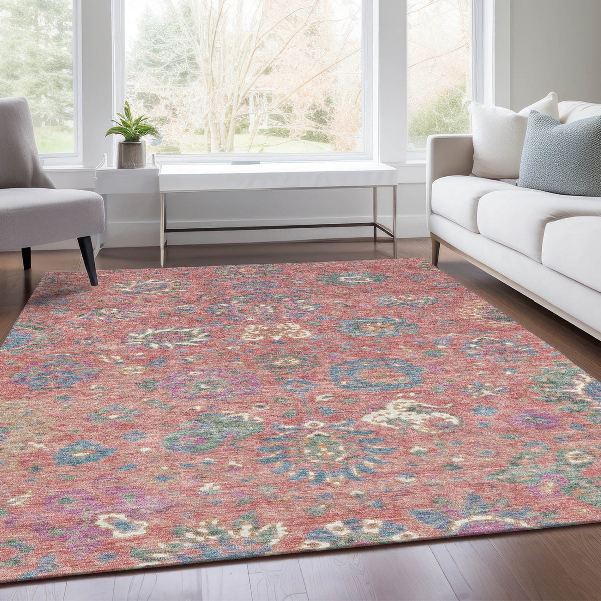 Chantille ACN2013-Coral Indoor/Outdoor Washable Rug