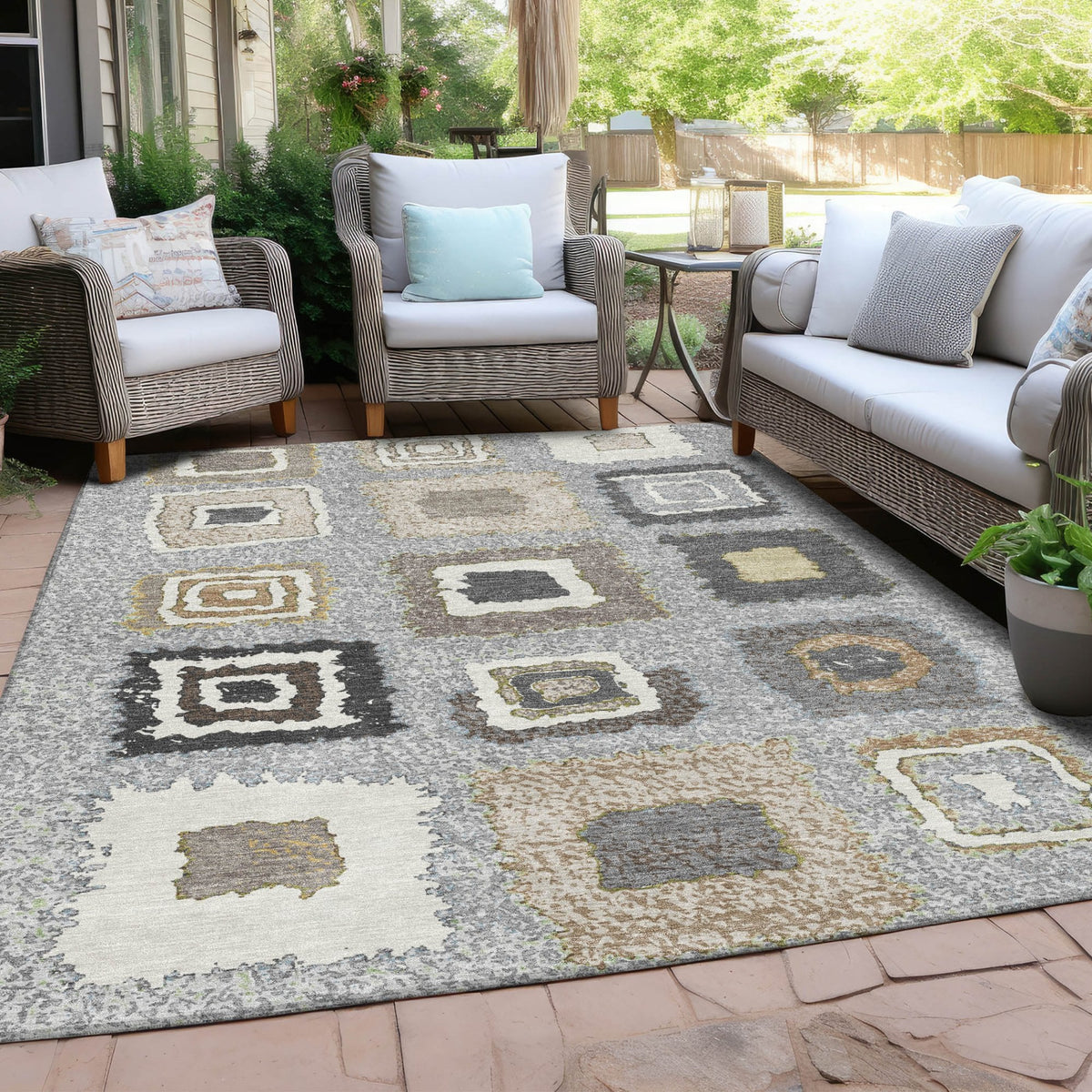 Chantille ACN2014-Gray Indoor/Outdoor Washable Rug