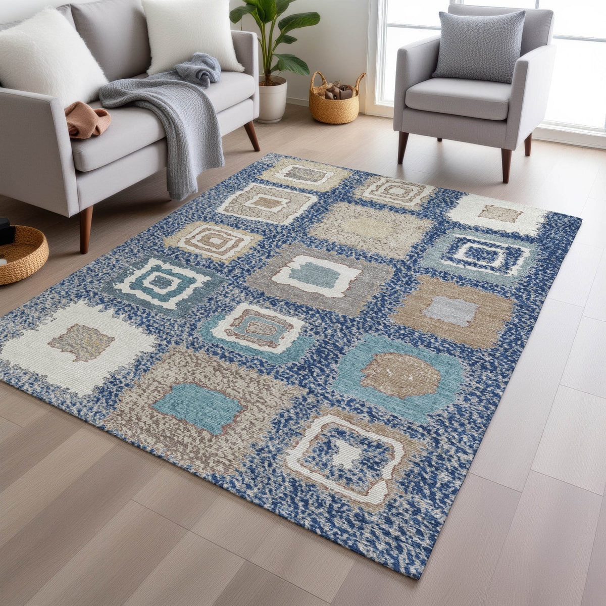 Chantille ACN2014-Navy Indoor/Outdoor Washable Rug