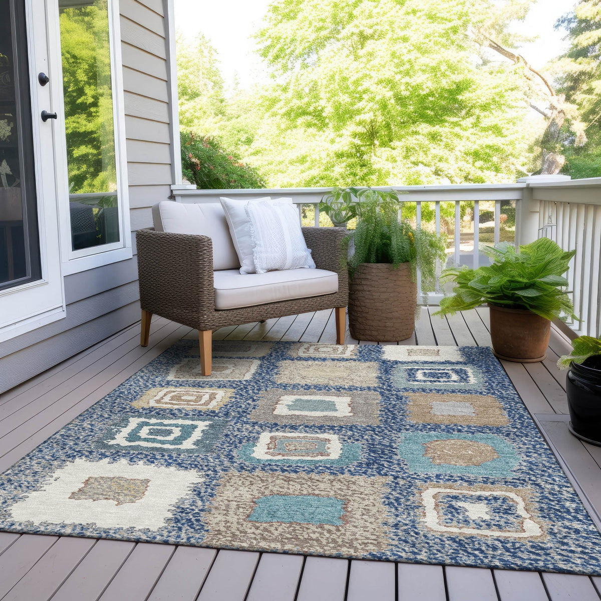 Chantille ACN2014-Navy Indoor/Outdoor Washable Rug