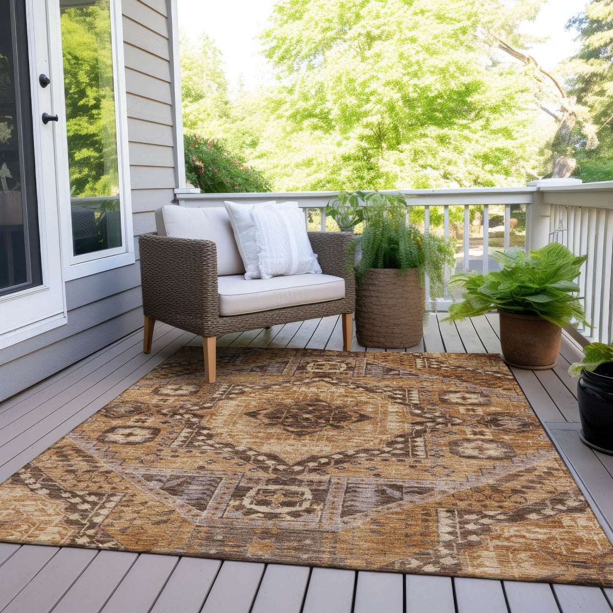 Chantille ACN1924-Copper Indoor/Outdoor Washable Rug