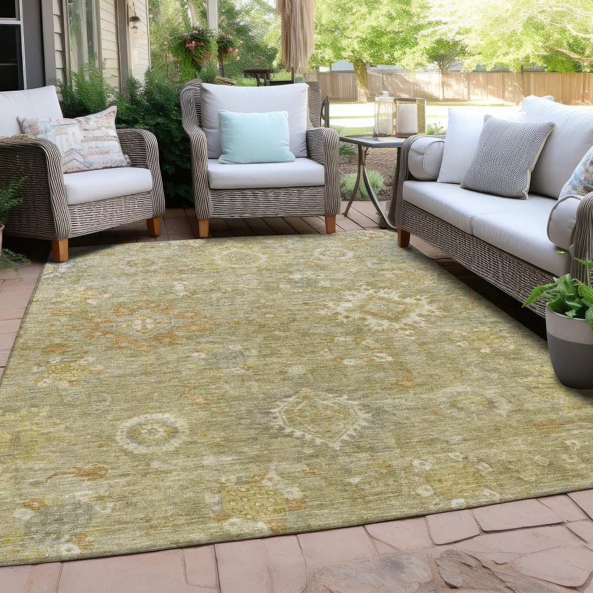 Chantille ACN1927-Sage Indoor/Outdoor Washable Rug