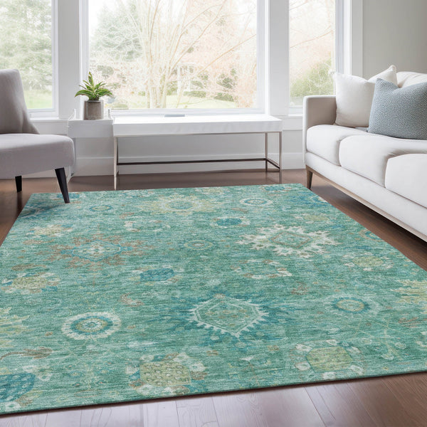 Chantille ACN1927-Teal Indoor/Outdoor Washable Rug