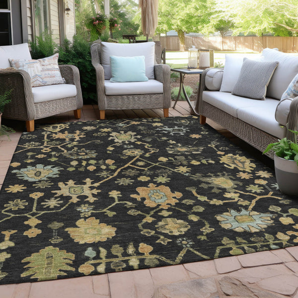 Chantille ACN1930-Black Indoor/Outdoor Washable Rug