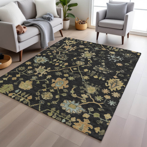 Chantille ACN1930-Black Indoor/Outdoor Washable Rug