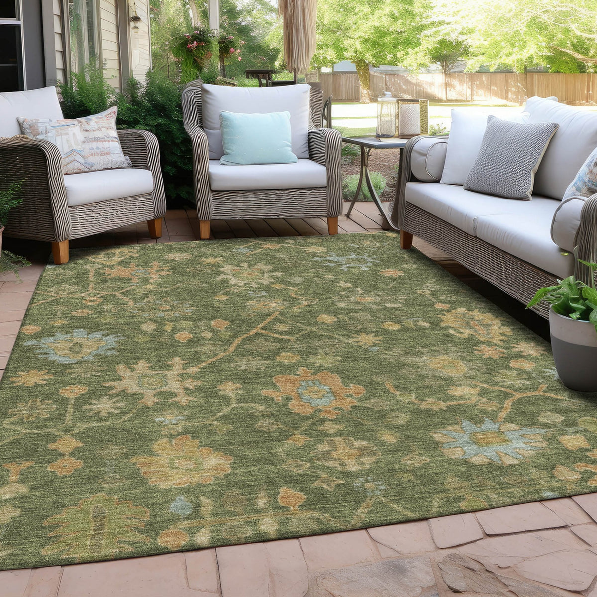 Chantille ACN1930-Fern Indoor/Outdoor Washable Rug