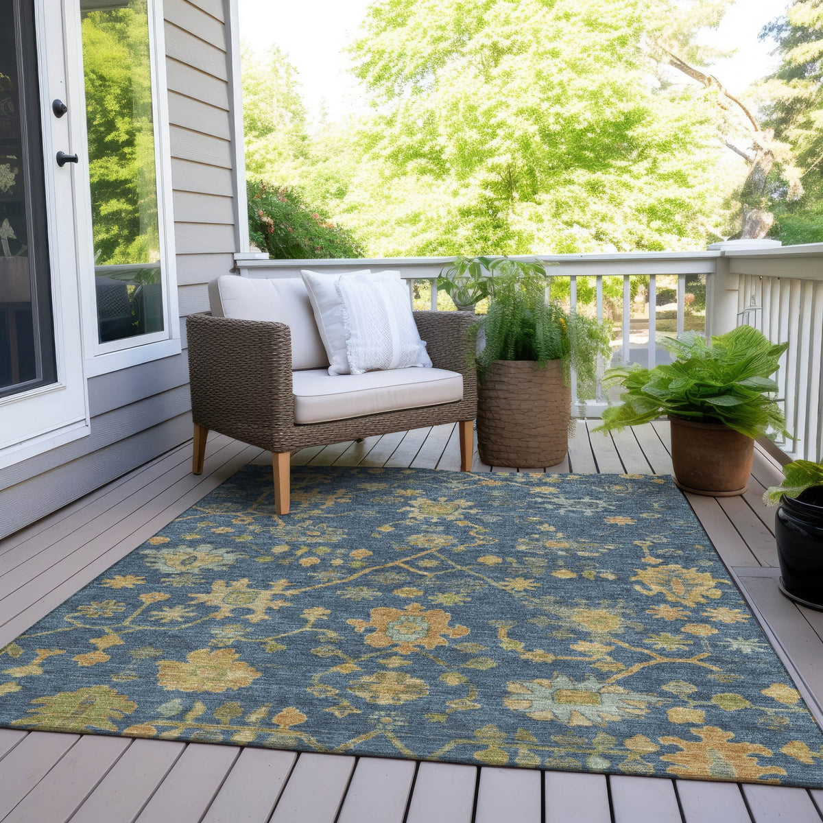 Chantille ACN1930-Navy Indoor/Outdoor Washable Rug