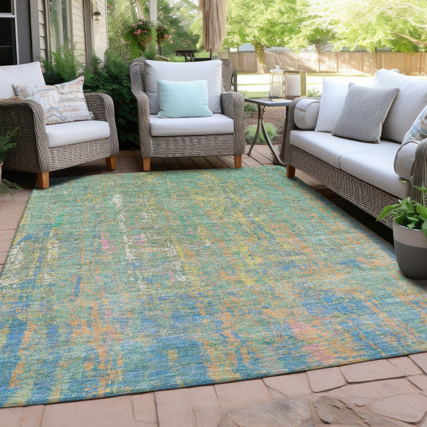 Chantille ACN1931-Teal Indoor/Outdoor Washable Rug