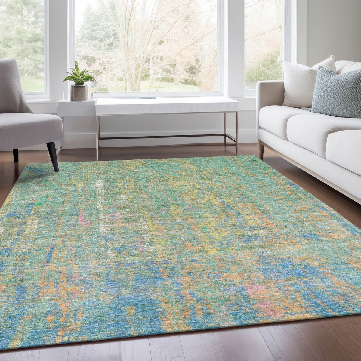 Chantille ACN1931-Teal Indoor/Outdoor Washable Rug