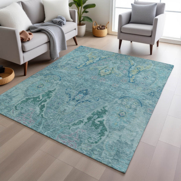 Chantille ACN1932-Blue Indoor/Outdoor Washable Rug