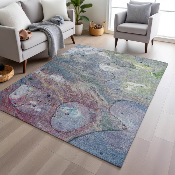 Chantille ACN1941-Blue Indoor/Outdoor Washable Rug