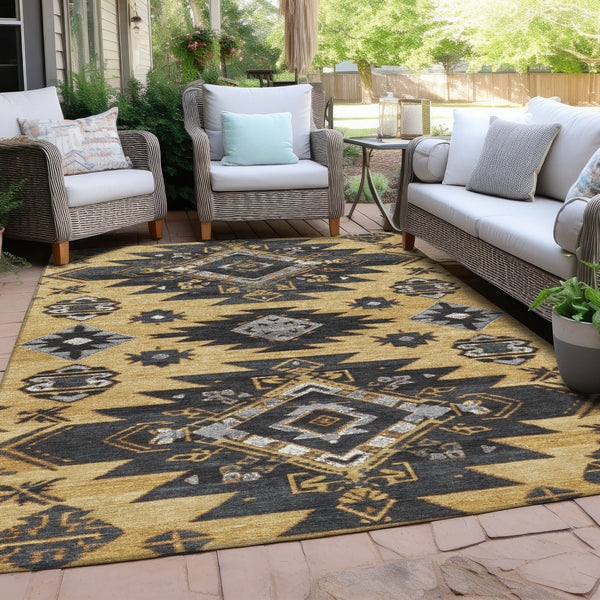 Chantille ACN1945-Gold Indoor/Outdoor Washable Rug