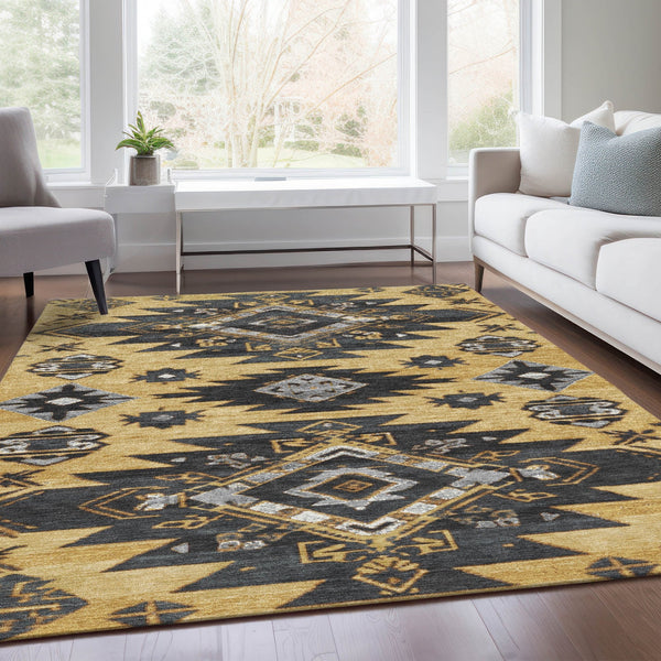 Chantille ACN1945-Gold Indoor/Outdoor Washable Rug