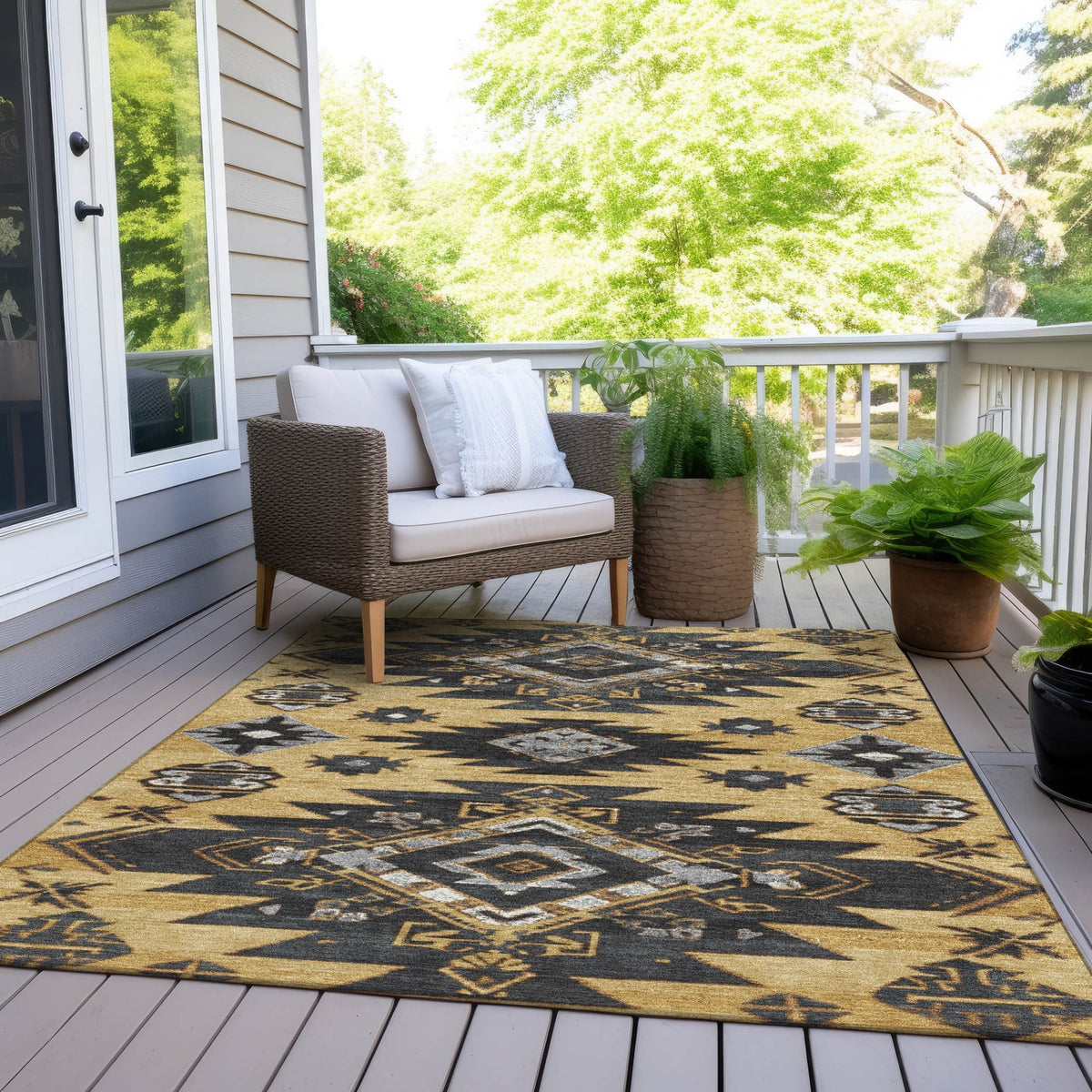 Chantille ACN1945-Gold Indoor/Outdoor Washable Rug