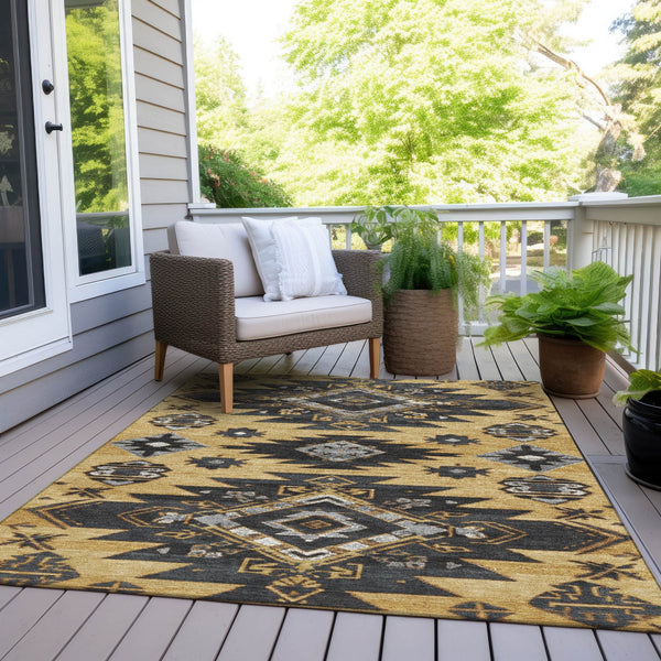 Chantille ACN1945-Gold Indoor/Outdoor Washable Rug