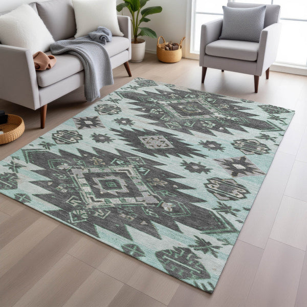 Chantille ACN1945-Mint Indoor/Outdoor Washable Rug