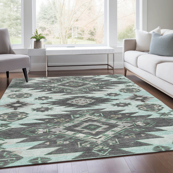 Chantille ACN1945-Mint Indoor/Outdoor Washable Rug