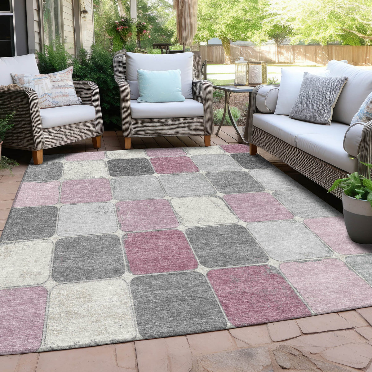 Chantille ACN1948-Blush Indoor/Outdoor Washable Rug