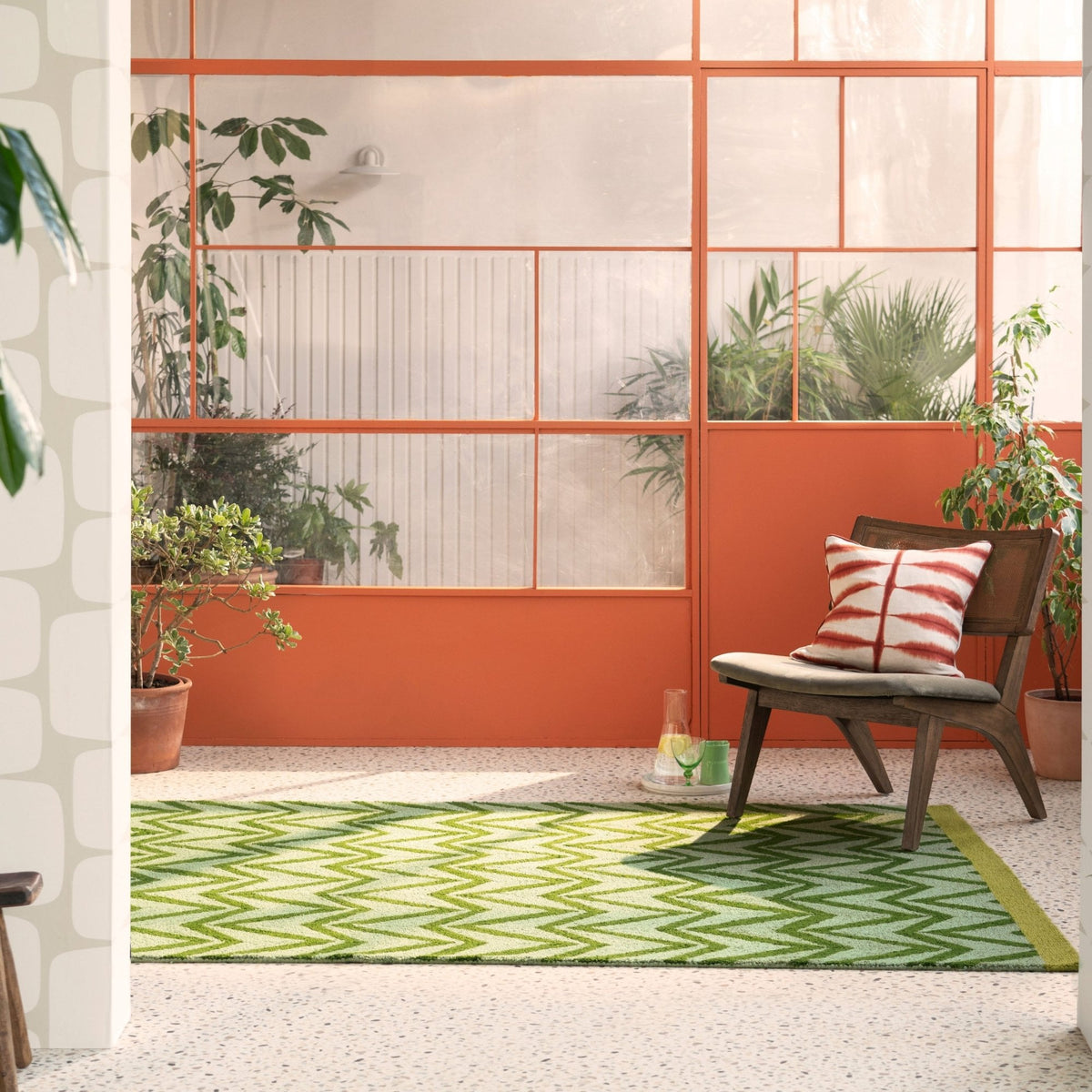 SCI Dhurrie Green Outdoor Rug
