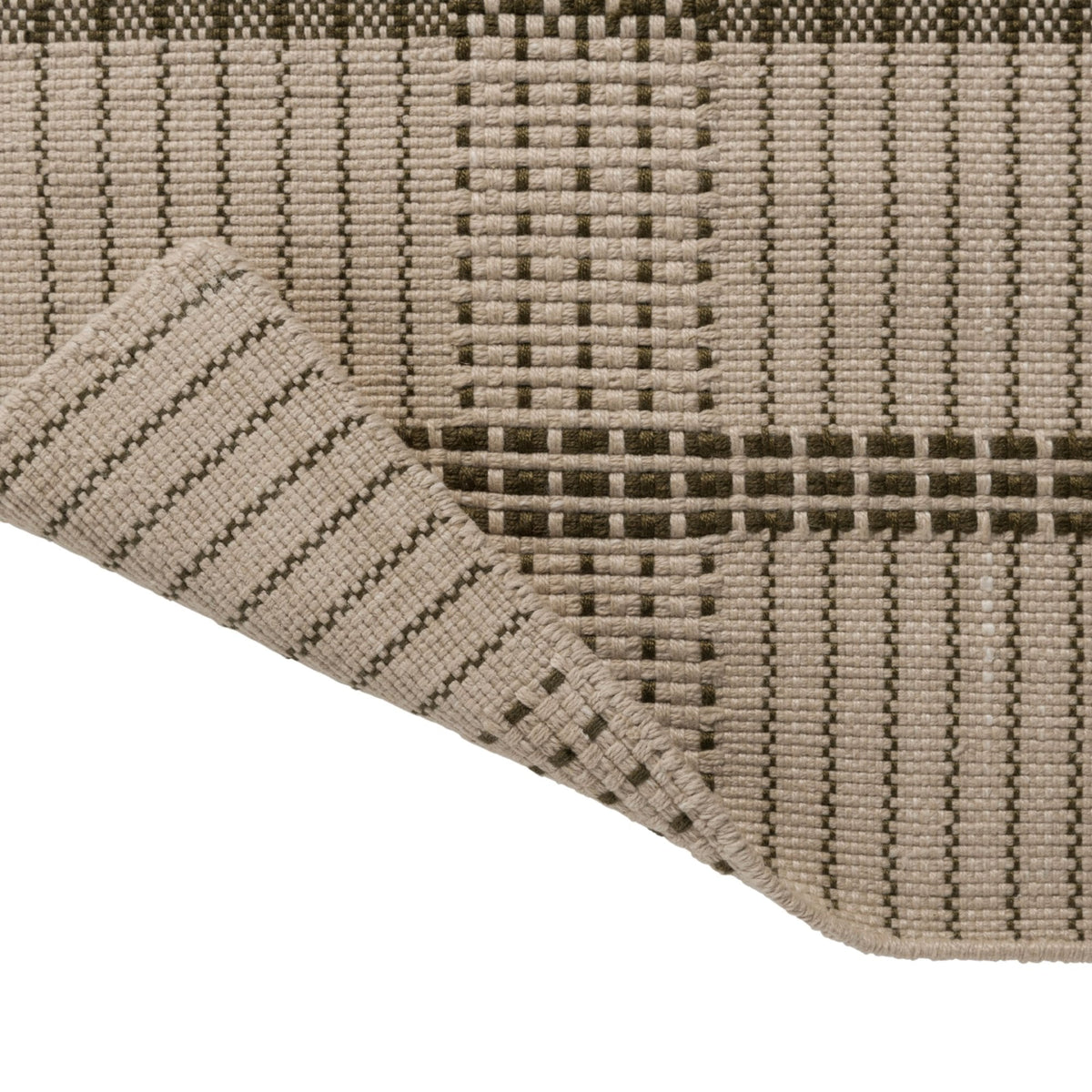 Zona Stitch Olive Outdoor Rug