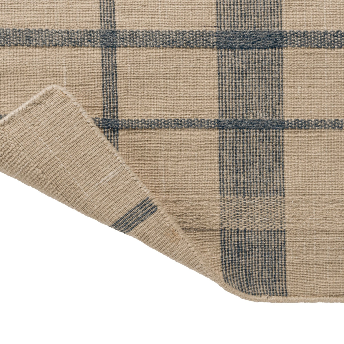 Zona Check Denim Outdoor Rug