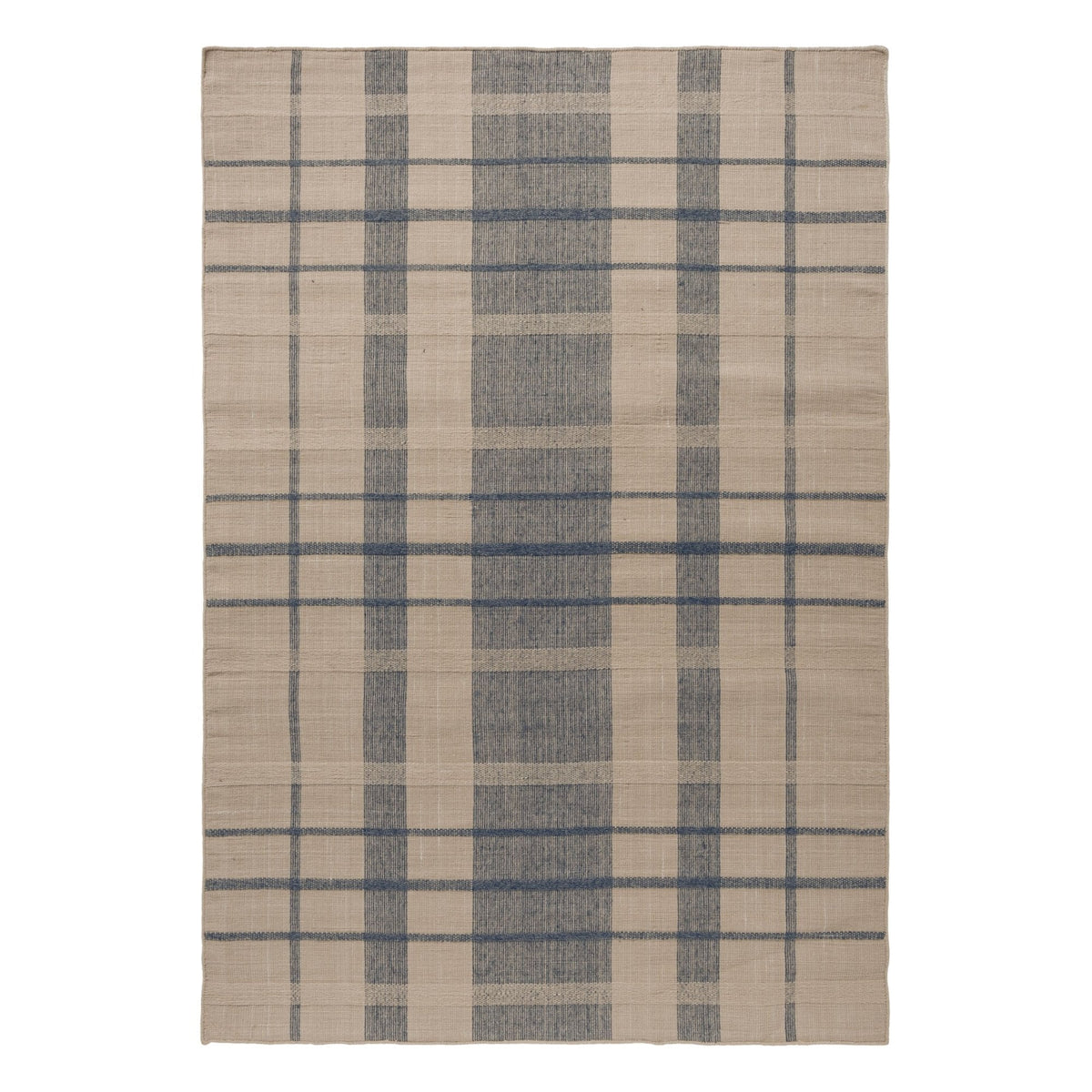 Zona Check Denim Outdoor Rug